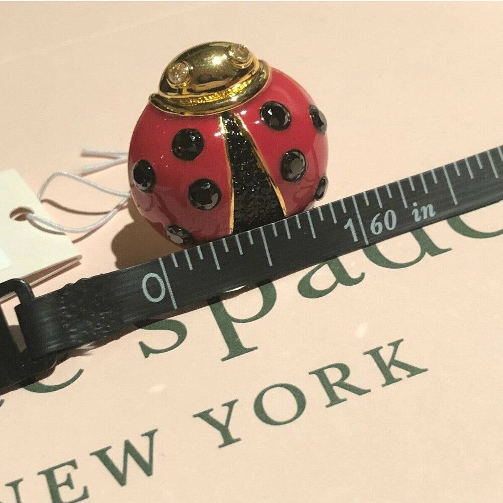 Kate Spade Ladybug Ring Gold Tone Size 5 - Picture 8 of 11